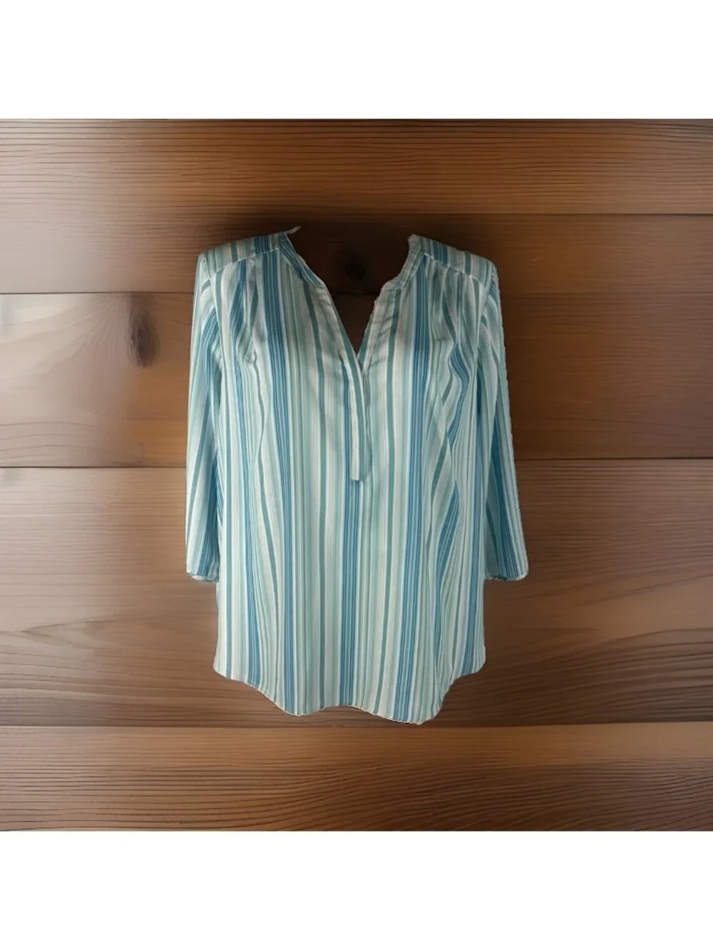 NYDJ Not Your Daughters Jeans Women’s Size 2X Pullover Tunic Top Blue Stripe - Picture 1 of 8